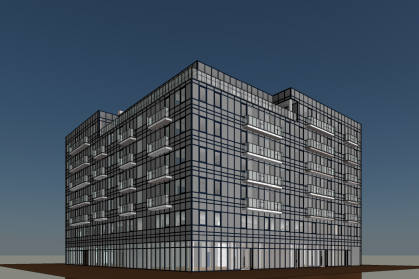A rendering of the building at 1020 Rogers Ave.
